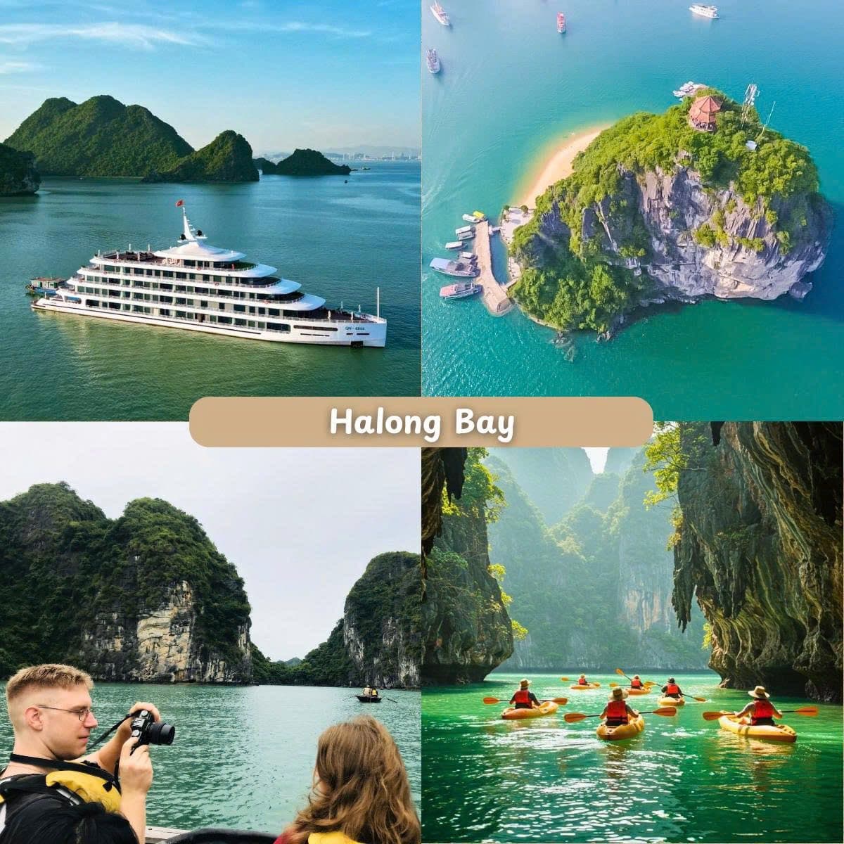 Halong Bay cruise and limestone islands for first-time Vietnam highlights.